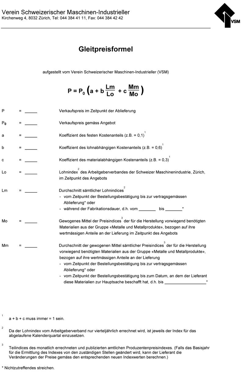 Gleitpreisformel CreaTor AG